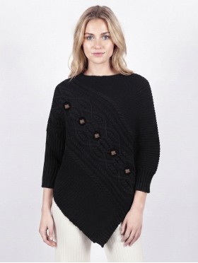 Asymmetrical Poncho W/Sleeves